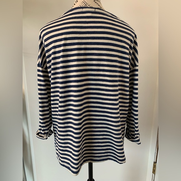 Esprit Blue and White Relaxed Long Sleeve Tee - Picture 3 of 4